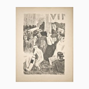 Marketplace - Original Lithograph by M. L. Savin 20th century-ZCI-755097