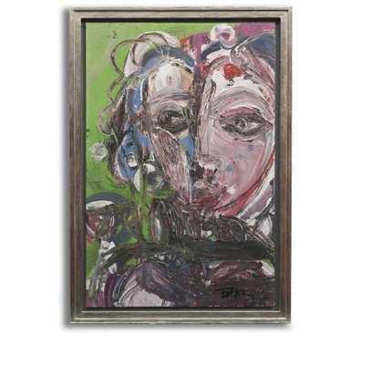 Markus Tollmann, Face, 1990s, Oil on Cardboard-OGW-1680755