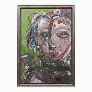 Markus Tollmann, Face, 1990s, Oil on Cardboard-OGW-1680755