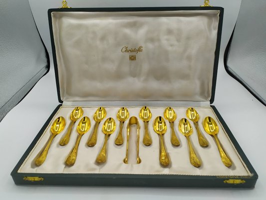 Marly Gold-Plated Dessert Service from Christofle, 1950s, Set of 26-EAD-2027532