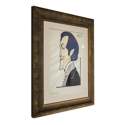 Mármol, Portrait of John Barrymore, 1939, Ink on Paper, Framed-UZ-1431319