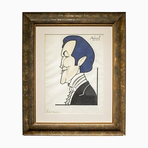 Mármol, Portrait of John Barrymore, 1939, Ink on Paper, Framed-UZ-1431319