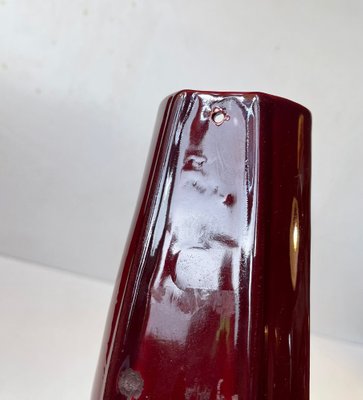 Maroon Glaze Ceramic Wall Hung Candleholder by Arnold Wiig, Norway, 1970s-LCR-1451197