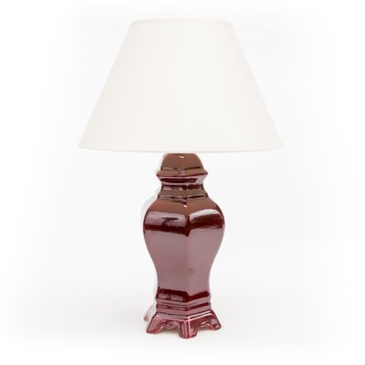 Maroon Majolica Table Lamp-FSD-1311315