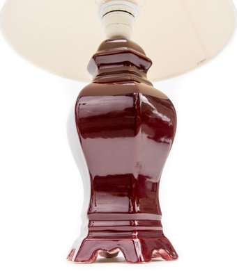 Maroon Majolica Table Lamp-FSD-1311315