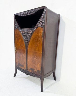 Marquetry Cabinet in Mahogany, 1890s-FGA-1783036