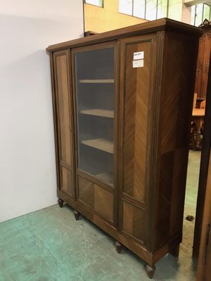 Marquetry Display Cabinet with Three Doors-HLV-1428644