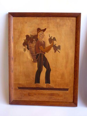 Marquetry Inlaid Works by Pietro Francesco, 1930s, Set of 2-GKB-841253