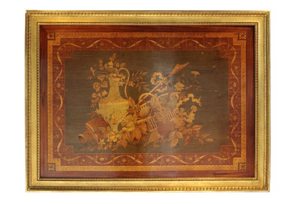 Marquetry Wood Panel After Riesener, 19th Century-CEJ-626818