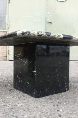 Marquina Black and Marble Back Tables, 1980s, Set of 2-XIJ-1748951