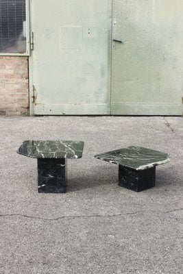 Marquina Black and Marble Back Tables, 1980s, Set of 2-XIJ-1748951