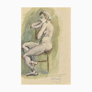 Marthe Delacroix, The Posing Nude, Original Drawing, Mid-20th-Century-ZCI-1229828