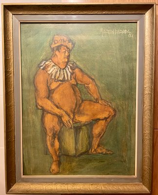 Martin Baranda, Nude Harlequin, Crayon & Pencil on Paper, Framed-OPE-1361810