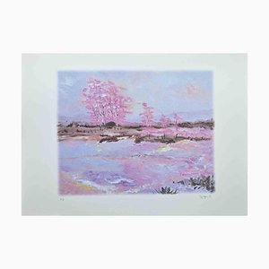 Martine Goeyens, Pink Blossoms, Lithograph, 2000s-ZCI-1770270