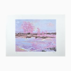 Martine Goeyens, Pink Blossoms, Lithograph, 2000s-ZCI-1770276