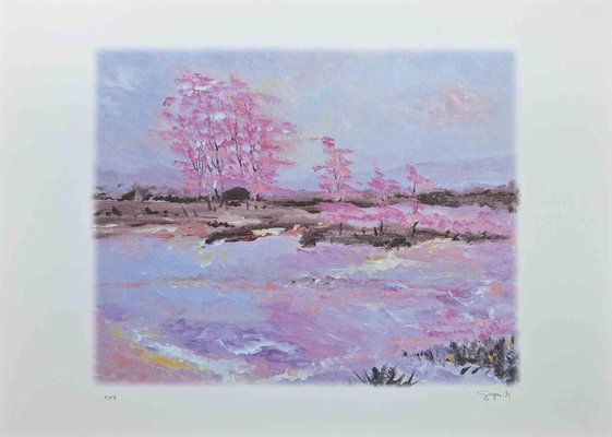 Martine Goeyens, Pink Blossoms, Original Lithograph, 2000s-ZCI-1272502