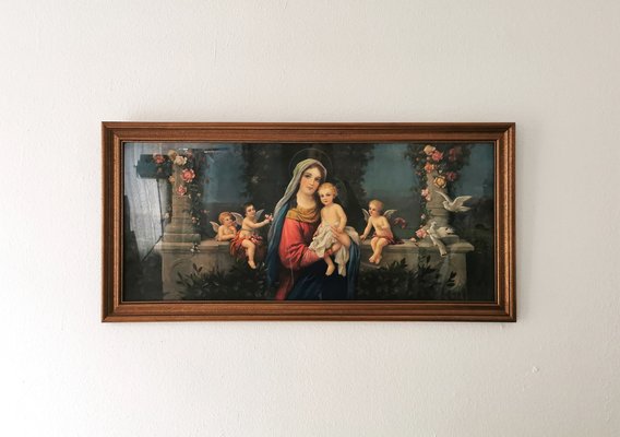 Mary with Jesus & Angels, 1950s, Print, Framed-FW-1793834