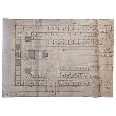 Mason Lodge Schwindgasse Working Drawings by AnotherView, Vienna, 1930s, Set of 5-BAF-763415