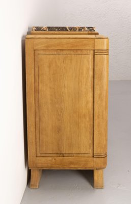 Massive French Antelopes Credenza in Oak with Marble Top, 1940-RIU-1427416