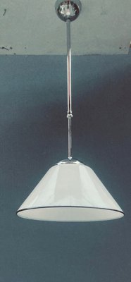 Massive Pendant Lamp in Opal Glass, 1980s-TKI-1752609