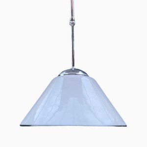 Massive Pendant Lamp in Opal Glass, 1980s-TKI-1752609