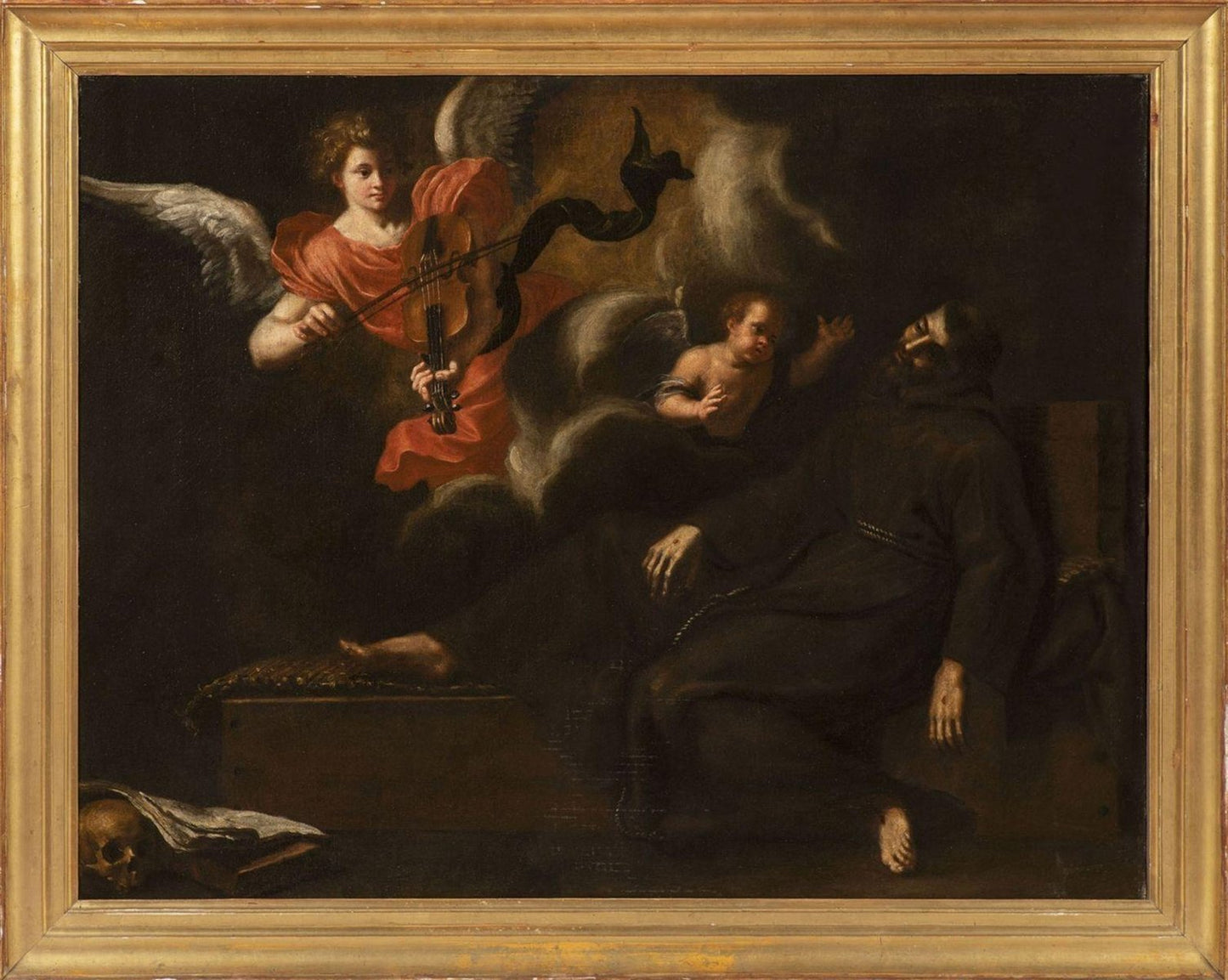 Master of the Neapolitan School of the 17th Century. Vision of Saint Francis, Paint