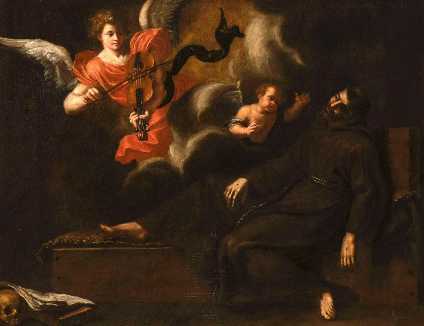 Master of the Neapolitan School of the 17th Century. Vision of Saint Francis, Paint