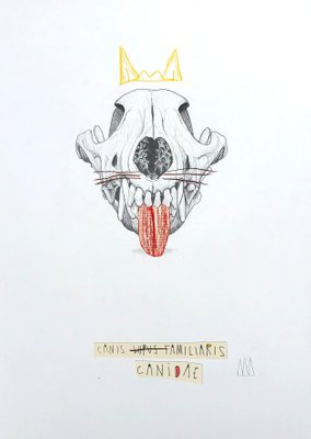 Mateo Andrea, CANIS CANIDAE 2020, 2020, Graphite, Colored Pencil & Collage on Paper-ICD-726786