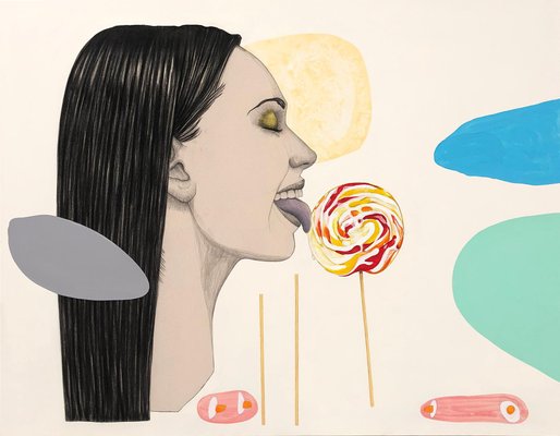 Mateo Andrea, LOLLIPOP II 2020, 2020, Graphite, Colored Pencil & Collage on Paper-ICD-726796