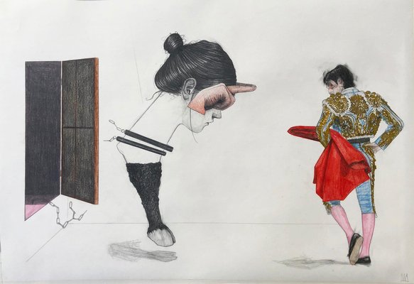 Mateo Andrea, TAURUS 2011, 2020, Graphite & Collage on Paper-ICD-726801