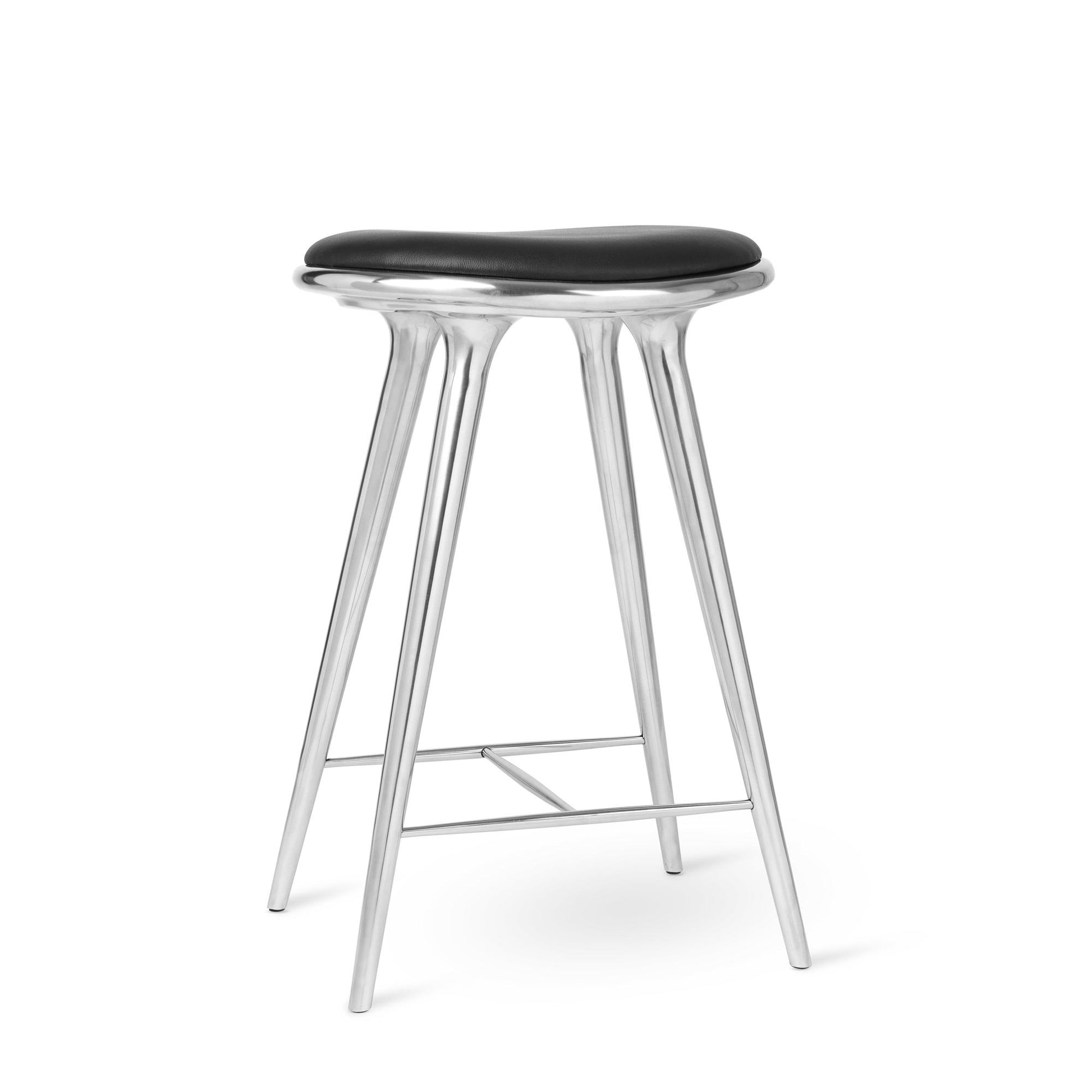 High Stool Bar Stool 69cm by Mater #Aluminum / Black