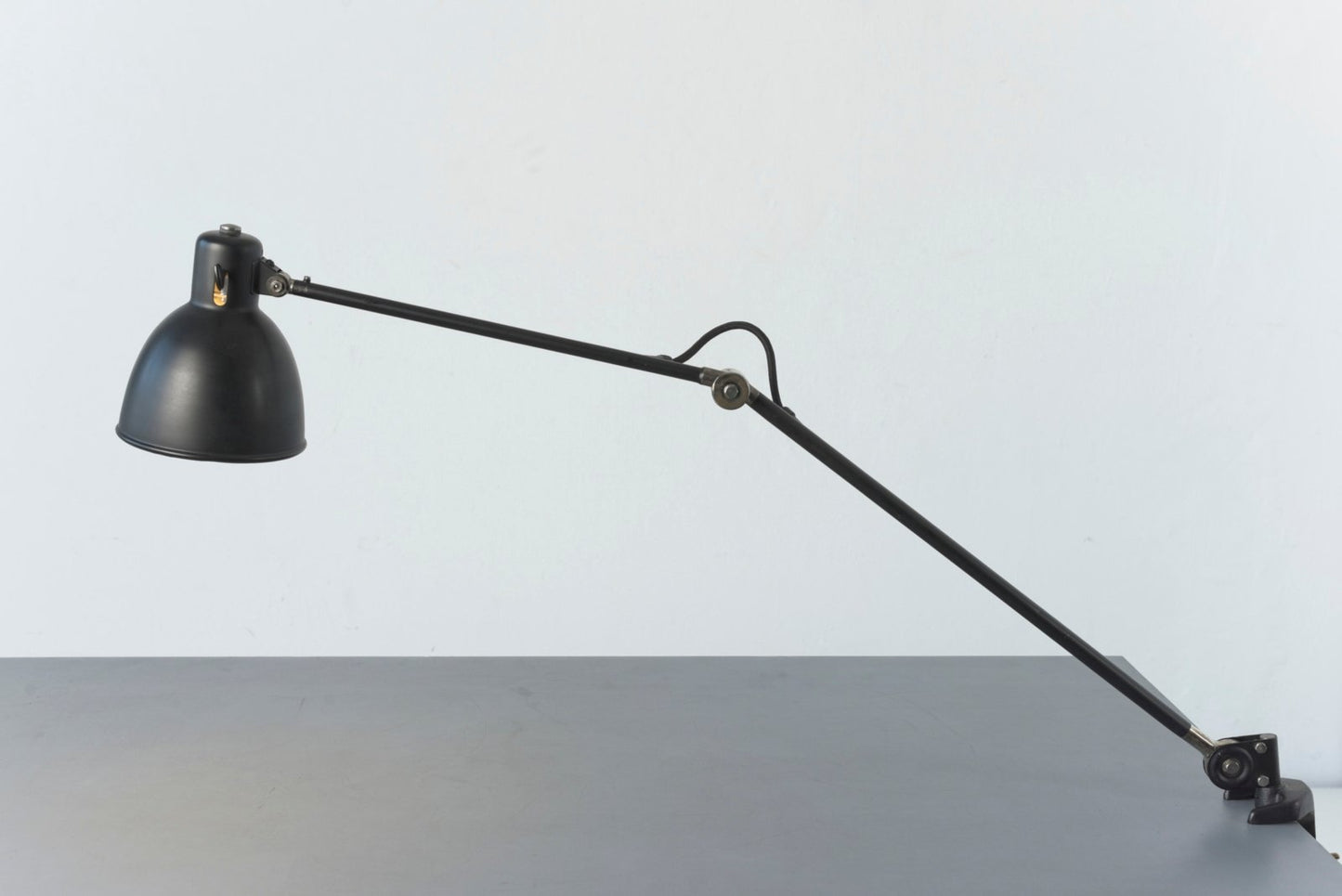 Matte Black Clamp Lamp from B.A.G. Turgi, 1930s