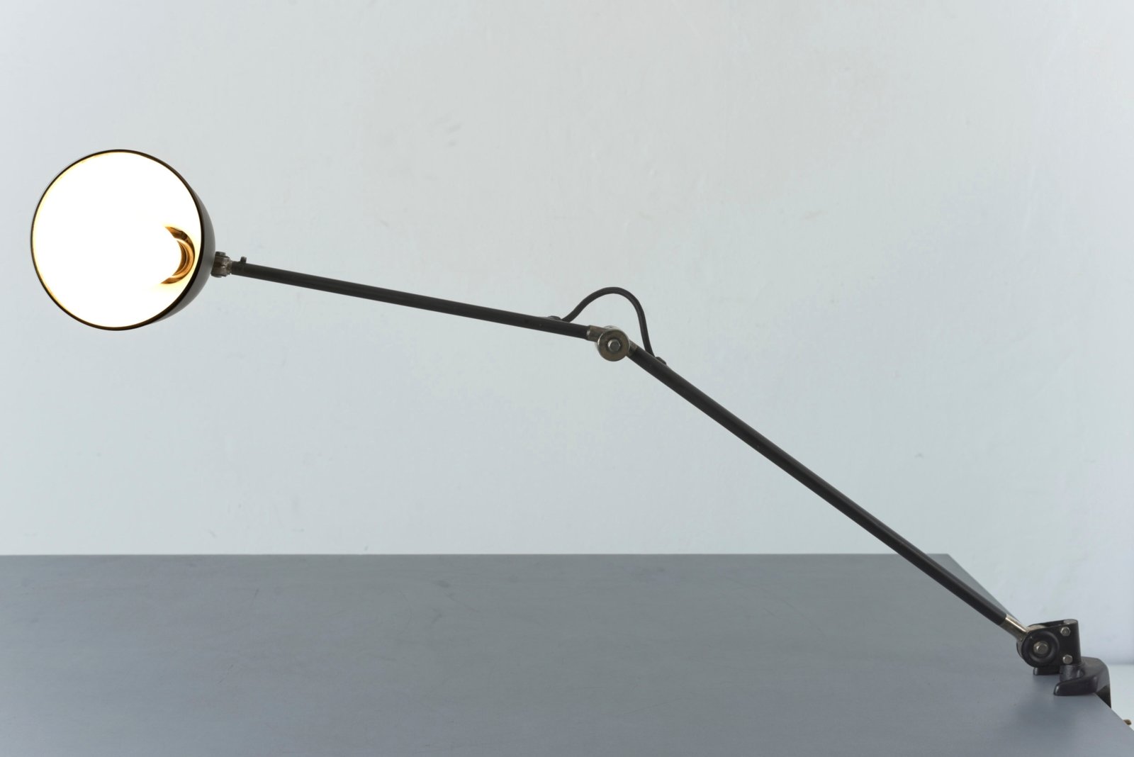 Matte Black Clamp Lamp from B.A.G. Turgi, 1930s