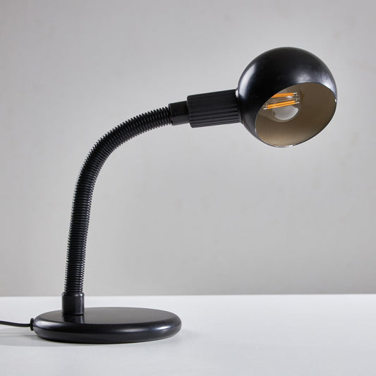 Matte Black Table Lamp with Spherical Hood