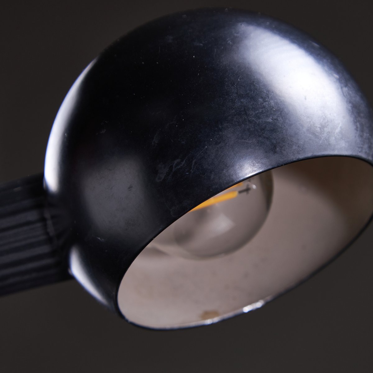 Matte Black Table Lamp with Spherical Hood