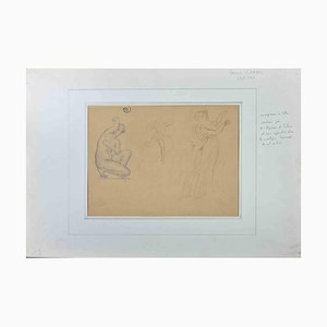 Maurice Chabas, Mythological Figures, Pencil Drawing, Early 20th-Century-ZCI-1257803