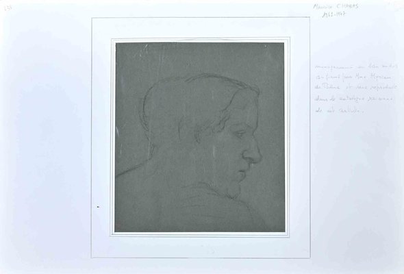 Maurice Chabas, Portrait, Pencil Drawing, Early 20th-Century-ZCI-1257806