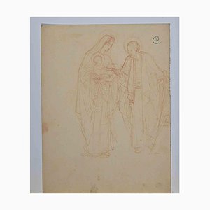 Maurice Chabas, The Holy Family, Pencil Drawing, Early 20th-Century-ZCI-1264856