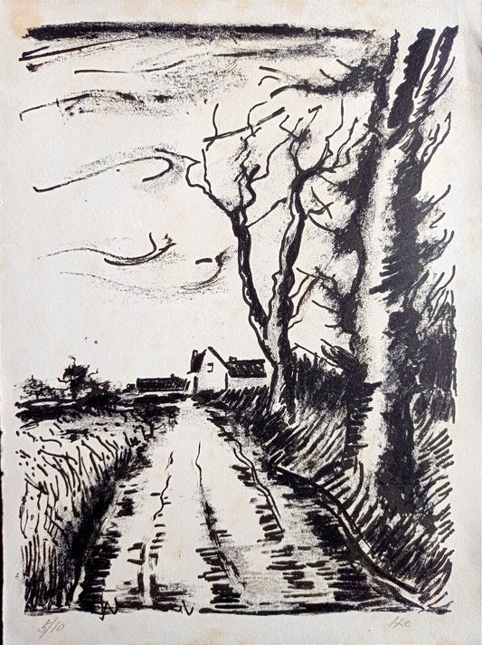 Maurice de Vlaminck, Chemin de Manou (Tete qui Tourne), 1956, Lithograph