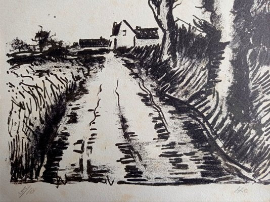 Maurice de Vlaminck, Chemin de Manou (Tete qui Tourne), 1956, Lithograph-NRC-1384626