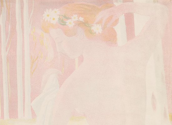 Maurice Denis, Nymphe couronnee de paquerettes, 1899, Signed Color Lithograph-QFT-1748925