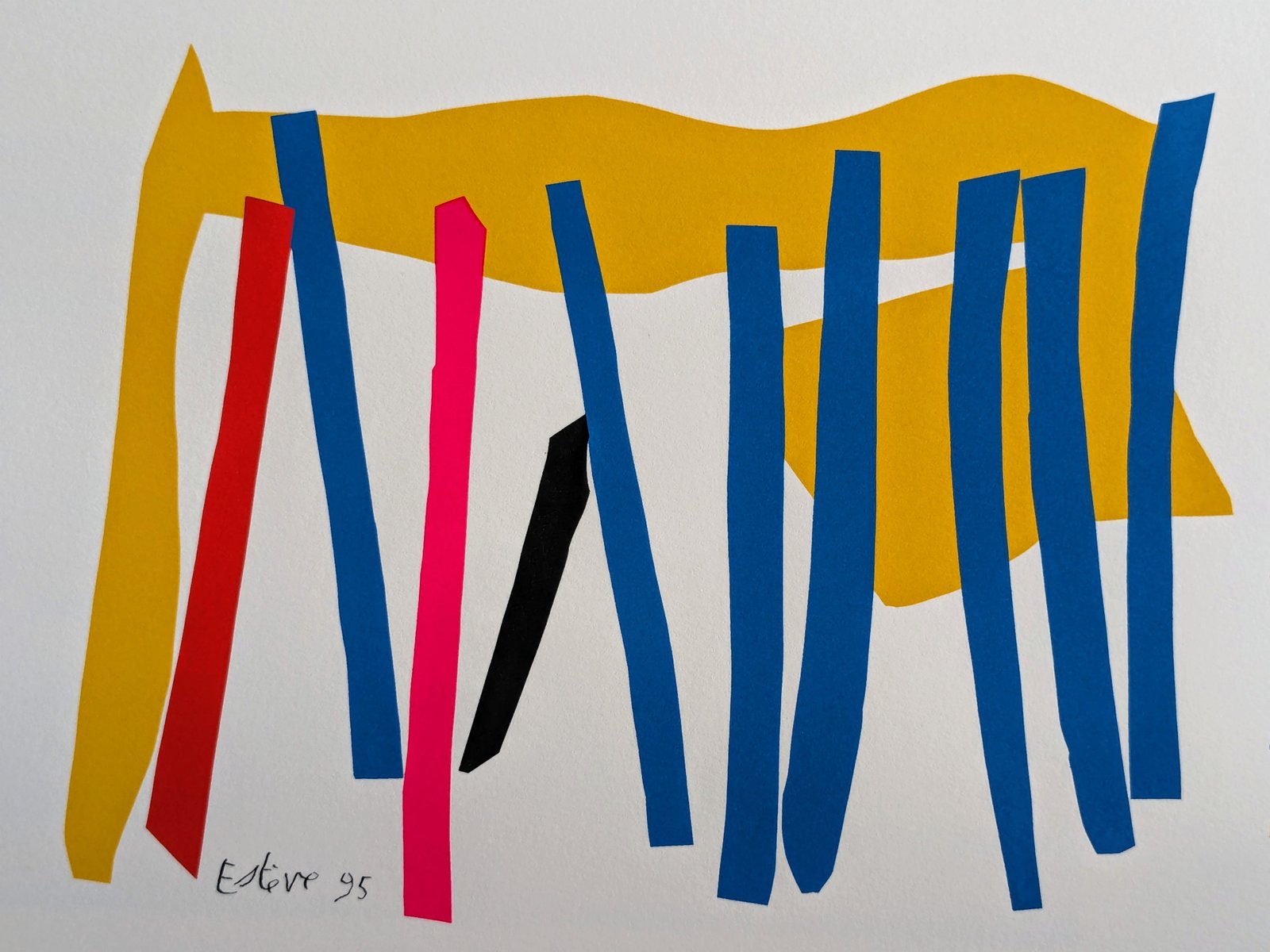 Maurice Esteve, Composition after Collage, Original Serigraph, 1995