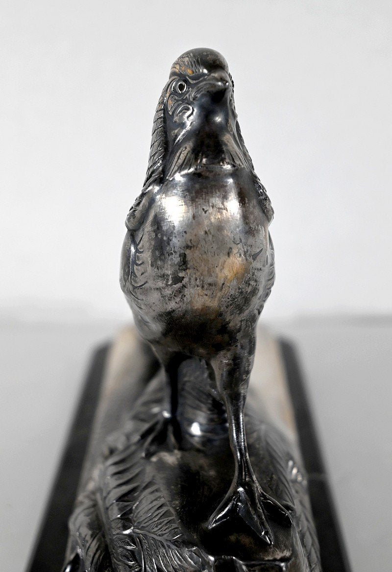 Maurice Frecourt, The Pheasant, 1910, Metal & Marble