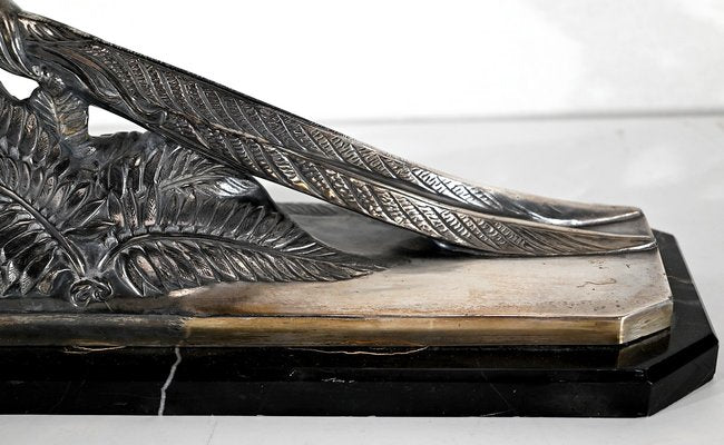 Maurice Frecourt, The Pheasant, 1910, Metal & Marble-RVK-1395851