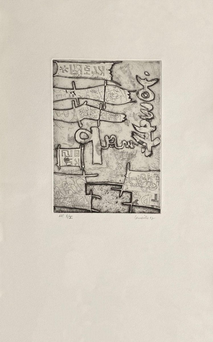 Maurice Lemaitre, Puzzle III, 1967, Etching on BFK Rives Paper