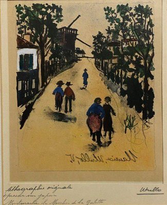 Maurice Utrillo, Montmartre Moulin Galette, 20th Century, Lithograph-QKG-1404394