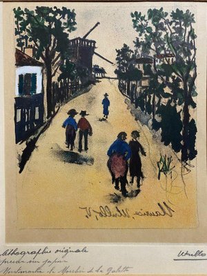 Maurice Utrillo, Montmartre Moulin Galette, 20th Century, Lithograph-QKG-1404394