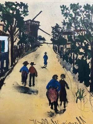 Maurice Utrillo, Montmartre Moulin Galette, 20th Century, Lithograph-QKG-1404394