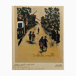 Maurice Utrillo, Montmartre Moulin Galette, 20th Century, Lithograph-QKG-1404394