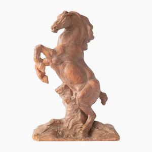 Maurice Waucquez, Rearing Horse, 1930s, Earthenware-IXK-1347642